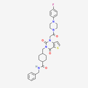 N-benzyl-4-((1-(2-(4-(4-fluorophenyl)piperazin-1-yl)-2-oxoethyl)-2,4-dioxo-1,2-dihydrothieno[3,2-d]pyrimidin-3(4H)-yl)methyl)cyclohexanecarboxamide