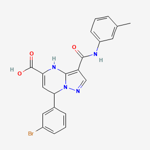 7-(3-Bromophenyl)-3-[(3-methylphenyl)carbamoyl]-4,7-dihydropyrazolo[1,5-a]pyrimidine-5-carboxylic acid