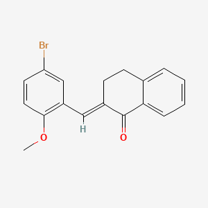 molecular formula C18H15BrO2 B11441429 (2E)-2-[(5-bromo-2-methoxyphenyl)methylidene]-1,2,3,4-tetrahydronaphthalen-1-one CAS No. 101737-43-3