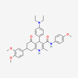 4-[4-(diethylamino)phenyl]-7-(3,4-dimethoxyphenyl)-N-(4-methoxyphenyl)-2-methyl-5-oxo-1,4,5,6,7,8-hexahydroquinoline-3-carboxamide