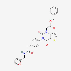 molecular formula C28H23N3O6S B11441456 benzyl 2-(3-(4-(2-((furan-2-ylmethyl)amino)-2-oxoethyl)phenyl)-2,4-dioxo-3,4-dihydrothieno[3,2-d]pyrimidin-1(2H)-yl)acetate 