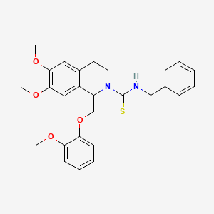 N-benzyl-6,7-dimethoxy-1-((2-methoxyphenoxy)methyl)-3,4-dihydroisoquinoline-2(1H)-carbothioamide