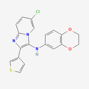 molecular formula C19H14ClN3O2S B11441471 6-chloro-N-(2,3-dihydro-1,4-benzodioxin-6-yl)-2-(thiophen-3-yl)imidazo[1,2-a]pyridin-3-amine 