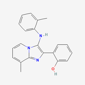 molecular formula C21H19N3O B11441495 2-{8-Methyl-3-[(2-methylphenyl)amino]imidazo[1,2-a]pyridin-2-yl}phenol 