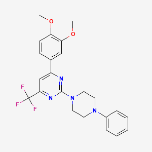 4-(3,4-Dimethoxyphenyl)-2-(4-phenylpiperazin-1-yl)-6-(trifluoromethyl)pyrimidine