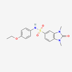 molecular formula C17H19N3O4S B11441516 N-(4-ethoxyphenyl)-1,3-dimethyl-2-oxo-2,3-dihydro-1H-benzimidazole-5-sulfonamide 