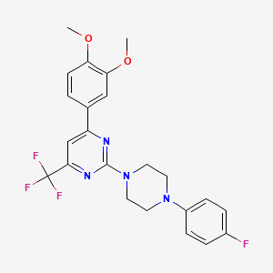 4-(3,4-Dimethoxyphenyl)-2-[4-(4-fluorophenyl)piperazin-1-yl]-6-(trifluoromethyl)pyrimidine