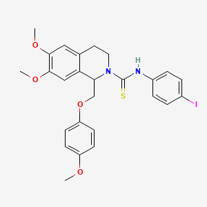 N-(4-iodophenyl)-6,7-dimethoxy-1-((4-methoxyphenoxy)methyl)-3,4-dihydroisoquinoline-2(1H)-carbothioamide