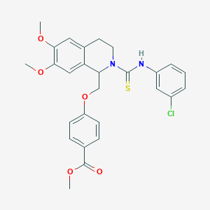 molecular formula C27H27ClN2O5S B11441559 Methyl 4-({2-[(3-chlorophenyl)carbamothioyl]-6,7-dimethoxy-1,2,3,4-tetrahydroisoquinolin-1-YL}methoxy)benzoate 