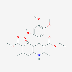 3-Ethyl 6-methyl 2,7-dimethyl-5-oxo-4-(2,4,5-trimethoxyphenyl)-1,4,5,6,7,8-hexahydroquinoline-3,6-dicarboxylate