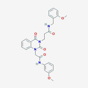 N-(2-methoxybenzyl)-3-(1-(2-((3-methoxyphenyl)amino)-2-oxoethyl)-2,4-dioxo-1,2-dihydroquinazolin-3(4H)-yl)propanamide