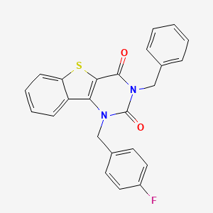 molecular formula C24H17FN2O2S B11441590 3-benzyl-1-(4-fluorobenzyl)[1]benzothieno[3,2-d]pyrimidine-2,4(1H,3H)-dione 