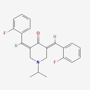 molecular formula C22H21F2NO B11441594 (3Z,5E)-3,5-bis(2-fluorobenzylidene)-1-(propan-2-yl)piperidin-4-one 