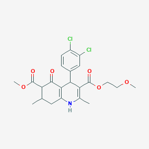 3-(2-Methoxyethyl) 6-methyl 4-(3,4-dichlorophenyl)-2,7-dimethyl-5-oxo-1,4,5,6,7,8-hexahydroquinoline-3,6-dicarboxylate