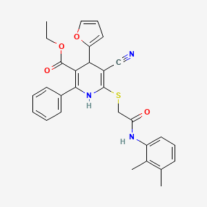 Ethyl 5-cyano-6-({2-[(2,3-dimethylphenyl)amino]-2-oxoethyl}sulfanyl)-4-(furan-2-yl)-2-phenyl-1,4-dihydropyridine-3-carboxylate