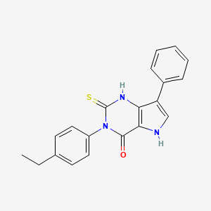 molecular formula C20H17N3OS B11441691 3-(4-ethylphenyl)-7-phenyl-2-sulfanyl-3,5-dihydro-4H-pyrrolo[3,2-d]pyrimidin-4-one 