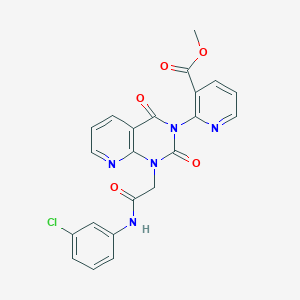 molecular formula C22H16ClN5O5 B11441699 methyl 2-(1-{[(3-chlorophenyl)carbamoyl]methyl}-2,4-dioxo-1H,2H,3H,4H-pyrido[2,3-d]pyrimidin-3-yl)pyridine-3-carboxylate 