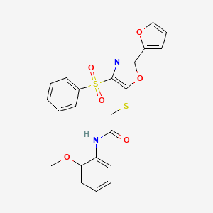 2-{[2-(furan-2-yl)-4-(phenylsulfonyl)-1,3-oxazol-5-yl]sulfanyl}-N-(2-methoxyphenyl)acetamide