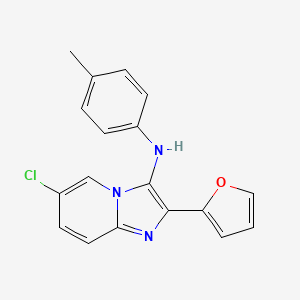 molecular formula C18H14ClN3O B11441731 6-chloro-2-(furan-2-yl)-N-(4-methylphenyl)imidazo[1,2-a]pyridin-3-amine 