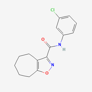 molecular formula C15H15ClN2O2 B11441738 N-(3-chlorophenyl)-5,6,7,8-tetrahydro-4H-cyclohepta[d][1,2]oxazole-3-carboxamide 