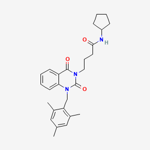 N-cyclopentyl-4-(2,4-dioxo-1-(2,4,6-trimethylbenzyl)-1,2-dihydroquinazolin-3(4H)-yl)butanamide