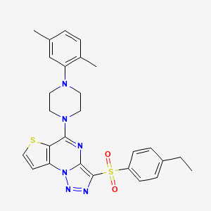 7-[4-(2,5-Dimethylphenyl)piperazin-1-yl]-10-(4-ethylphenyl)sulfonyl-5-thia-1,8,11,12-tetrazatricyclo[7.3.0.02,6]dodeca-2(6),3,7,9,11-pentaene