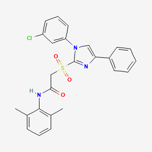 molecular formula C25H22ClN3O3S B11441793 2-{[1-(3-chlorophenyl)-4-phenyl-1H-imidazol-2-yl]sulfonyl}-N-(2,6-dimethylphenyl)acetamide 