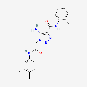 molecular formula C20H22N6O2 B11441811 5-Amino-1-{[(3,4-dimethylphenyl)carbamoyl]methyl}-N-(2-methylphenyl)-1H-1,2,3-triazole-4-carboxamide CAS No. 892288-00-5