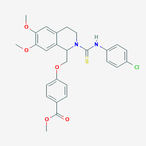 molecular formula C27H27ClN2O5S B11441839 Methyl 4-({2-[(4-chlorophenyl)carbamothioyl]-6,7-dimethoxy-1,2,3,4-tetrahydroisoquinolin-1-YL}methoxy)benzoate 