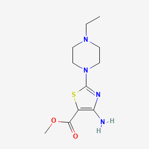 molecular formula C11H18N4O2S B11441842 Methyl 4-amino-2-(4-ethylpiperazin-1-yl)-1,3-thiazole-5-carboxylate 