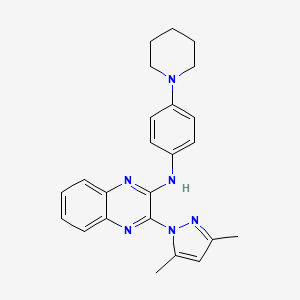 molecular formula C24H26N6 B11441846 3-(3,5-dimethyl-1H-pyrazol-1-yl)-N-[4-(piperidin-1-yl)phenyl]quinoxalin-2-amine 