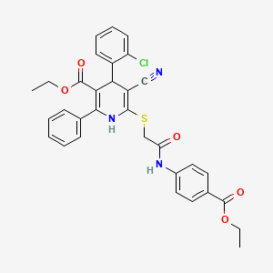 Ethyl 4-(2-chlorophenyl)-5-cyano-6-[(2-{[4-(ethoxycarbonyl)phenyl]amino}-2-oxoethyl)sulfanyl]-2-phenyl-1,4-dihydropyridine-3-carboxylate