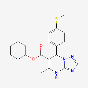 molecular formula C20H24N4O2S B11441851 Cyclohexyl 5-methyl-7-[4-(methylsulfanyl)phenyl]-4,7-dihydro[1,2,4]triazolo[1,5-a]pyrimidine-6-carboxylate 