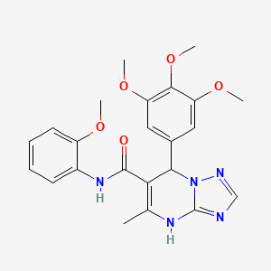 molecular formula C23H25N5O5 B11441869 N-(2-methoxyphenyl)-5-methyl-7-(3,4,5-trimethoxyphenyl)-4,7-dihydro[1,2,4]triazolo[1,5-a]pyrimidine-6-carboxamide 