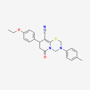 8-(4-ethoxyphenyl)-3-(4-methylphenyl)-6-oxo-3,4,7,8-tetrahydro-2H,6H-pyrido[2,1-b][1,3,5]thiadiazine-9-carbonitrile