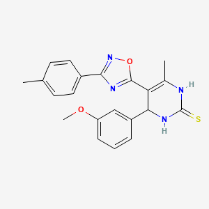 4-(3-methoxyphenyl)-6-methyl-5-[3-(4-methylphenyl)-1,2,4-oxadiazol-5-yl]-3,4-dihydropyrimidine-2(1H)-thione