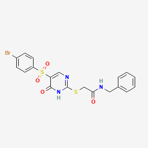 N-Benzyl-2-{[5-(4-bromobenzenesulfonyl)-6-oxo-1,6-dihydropyrimidin-2-YL]sulfanyl}acetamide