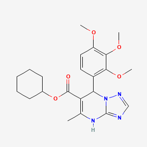 molecular formula C22H28N4O5 B11441911 Cyclohexyl 5-methyl-7-(2,3,4-trimethoxyphenyl)-4,7-dihydro[1,2,4]triazolo[1,5-a]pyrimidine-6-carboxylate 