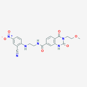 molecular formula C21H20N6O6 B11441937 N-(2-((2-cyano-4-nitrophenyl)amino)ethyl)-3-(2-methoxyethyl)-2,4-dioxo-1,2,3,4-tetrahydroquinazoline-7-carboxamide 