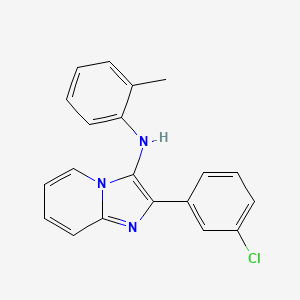 molecular formula C20H16ClN3 B11441945 2-(3-chlorophenyl)-N-(2-methylphenyl)imidazo[1,2-a]pyridin-3-amine 