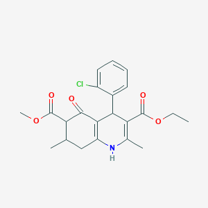 3-Ethyl 6-methyl 4-(2-chlorophenyl)-2,7-dimethyl-5-oxo-1,4,5,6,7,8-hexahydroquinoline-3,6-dicarboxylate