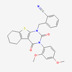 2-{[3-(2,4-dimethoxyphenyl)-2,4-dioxo-3,4,5,6,7,8-hexahydro[1]benzothieno[2,3-d]pyrimidin-1(2H)-yl]methyl}benzonitrile