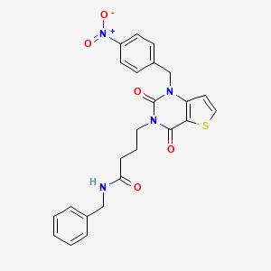 molecular formula C24H22N4O5S B11441983 N-benzyl-4-(1-(4-nitrobenzyl)-2,4-dioxo-1,2-dihydrothieno[3,2-d]pyrimidin-3(4H)-yl)butanamide 