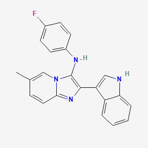 molecular formula C22H17FN4 B11441991 N-(4-fluorophenyl)-2-(1H-indol-3-yl)-6-methylimidazo[1,2-a]pyridin-3-amine 