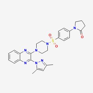 1-[4-({4-[3-(3,5-dimethyl-1H-pyrazol-1-yl)quinoxalin-2-yl]piperazin-1-yl}sulfonyl)phenyl]pyrrolidin-2-one