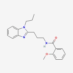 molecular formula C21H25N3O2 B11441996 2-methoxy-N-[3-(1-propyl-1H-benzimidazol-2-yl)propyl]benzamide 