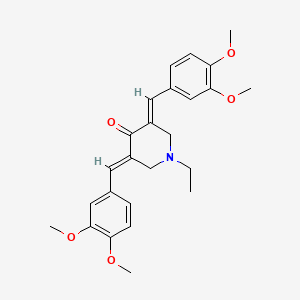 molecular formula C25H29NO5 B11442015 (3E,5E)-3,5-bis[(3,4-dimethoxyphenyl)methylidene]-1-ethylpiperidin-4-one 