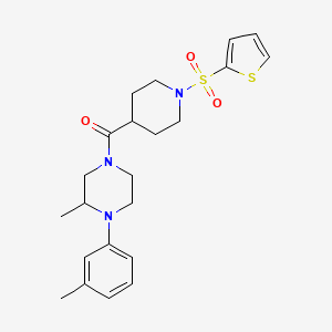 molecular formula C22H29N3O3S2 B11442027 2-Methyl-1-(3-methylphenyl)-4-[1-(thiophene-2-sulfonyl)piperidine-4-carbonyl]piperazine CAS No. 912761-63-8