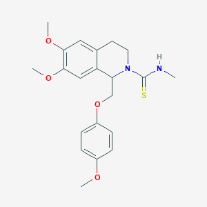 molecular formula C21H26N2O4S B11442036 6,7-dimethoxy-1-((4-methoxyphenoxy)methyl)-N-methyl-3,4-dihydroisoquinoline-2(1H)-carbothioamide 