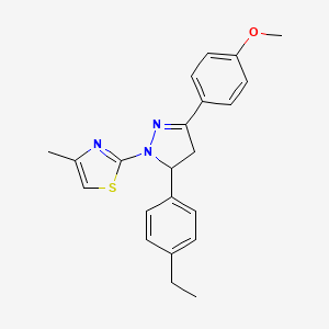 2-[5-(4-ethylphenyl)-3-(4-methoxyphenyl)-4,5-dihydro-1H-pyrazol-1-yl]-4-methyl-1,3-thiazole